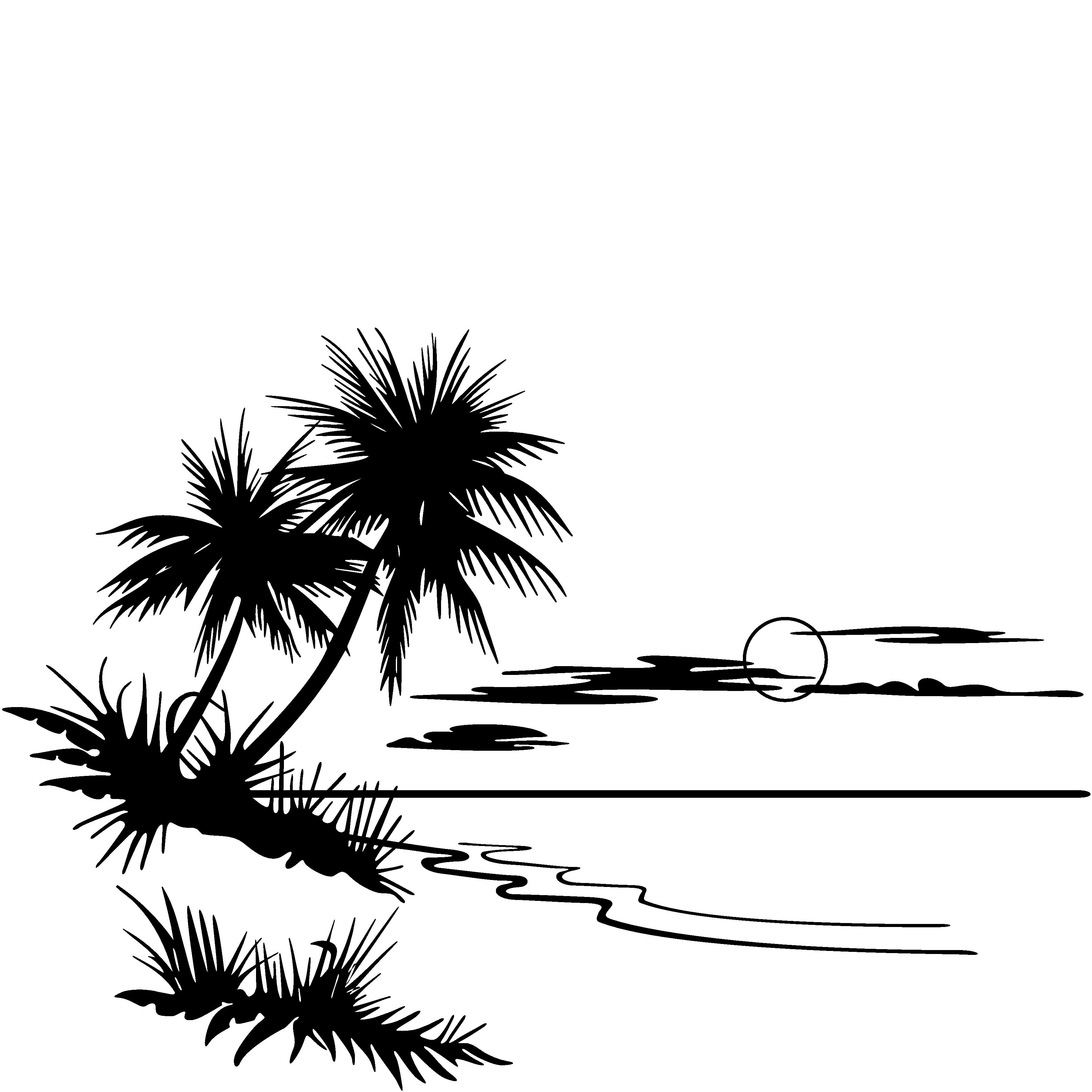 Beach Clipart Black And White | Clipart Panda - Free Clipart Images