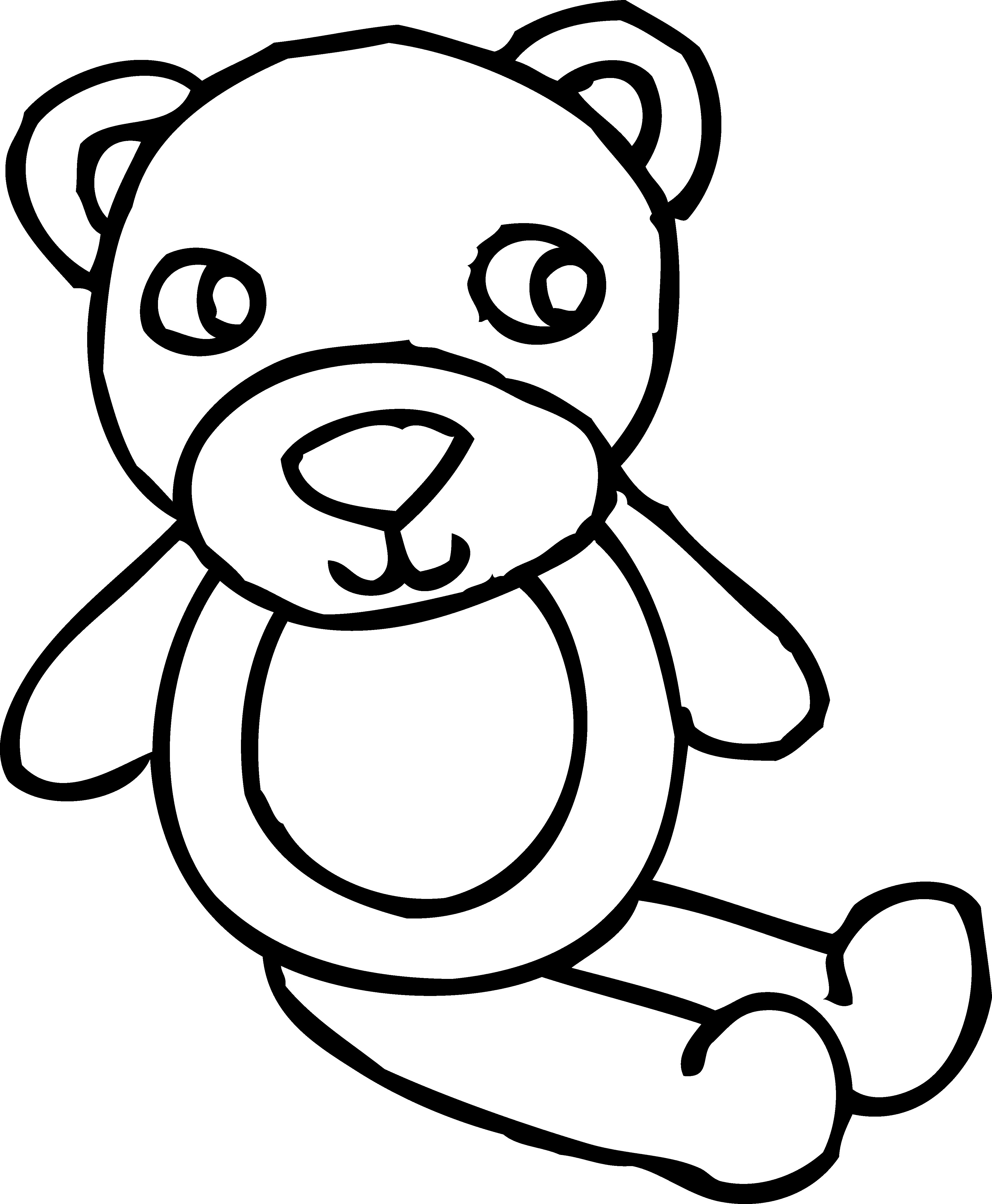 Teddy Bear Toy Coloring Page - Free Clip Art