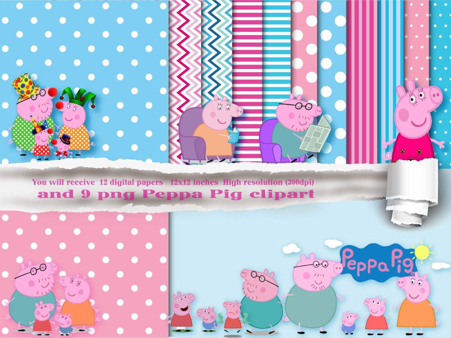 Digital Download Discoveries for PEPPA PIG PAPER from EasyPeach.com