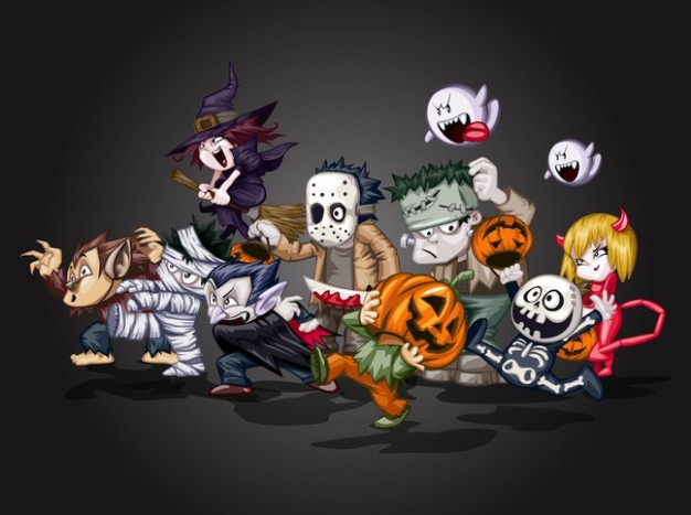 cartoon devil Halloween characters vector Vector | Free Download