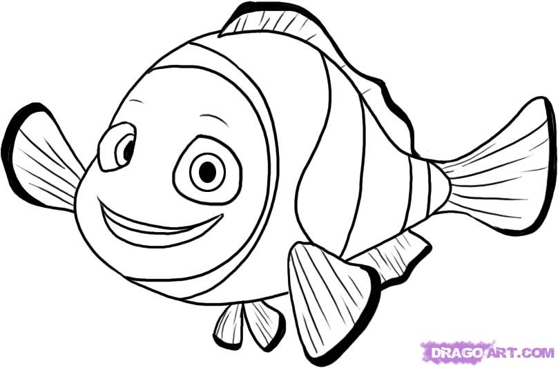How to Draw Nemo from Finding Nemo, Step by Step, Disney ...