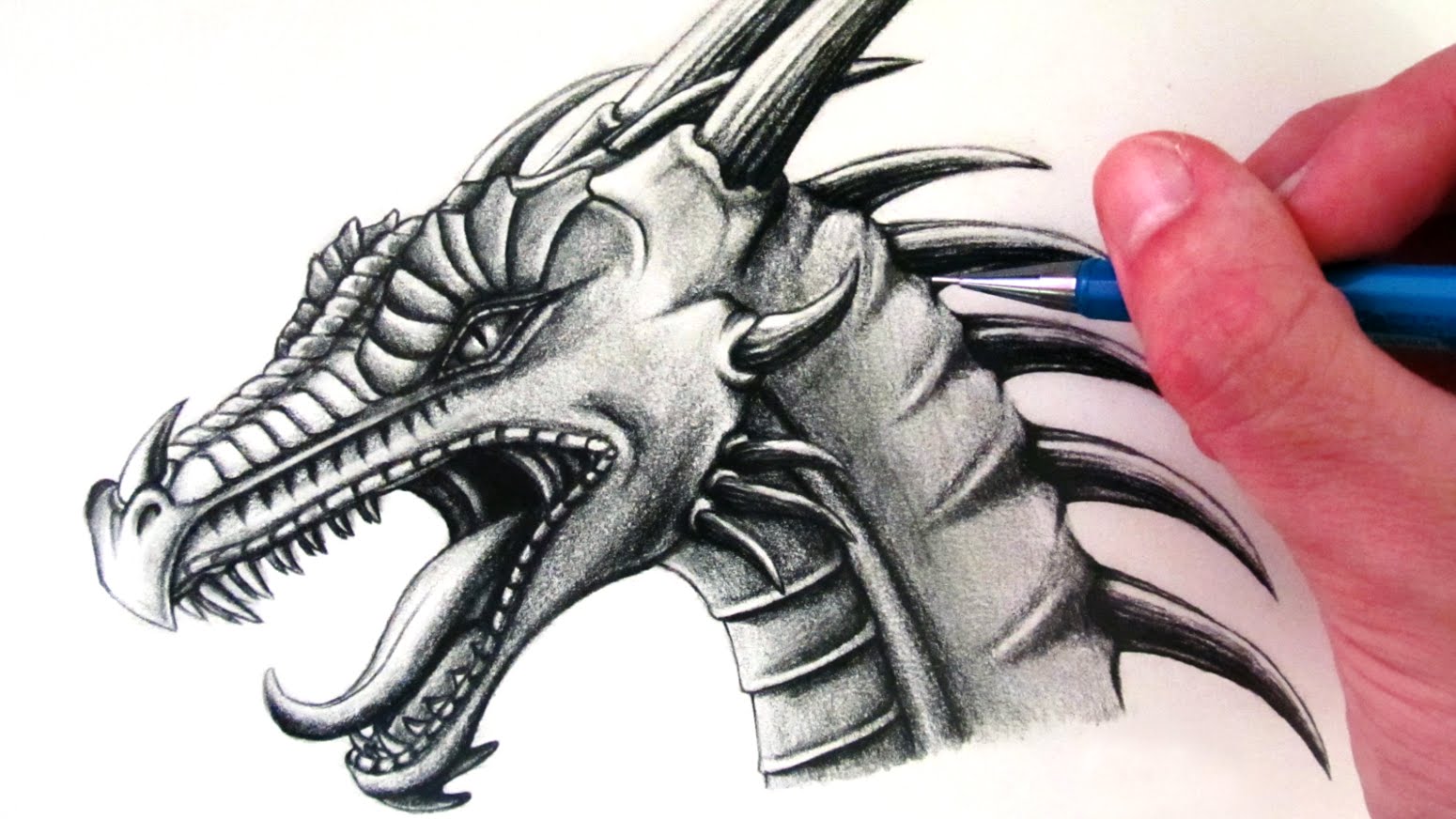 How to Draw a Dragon Head - YouTube