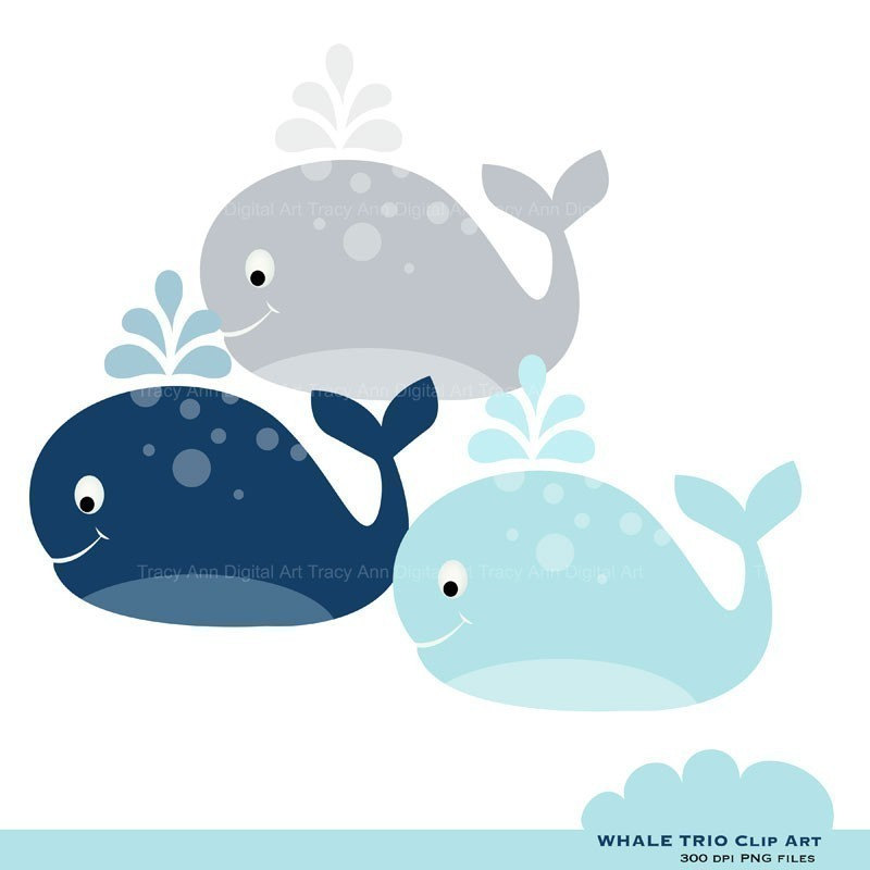 Popular items for clip art whales on Etsy