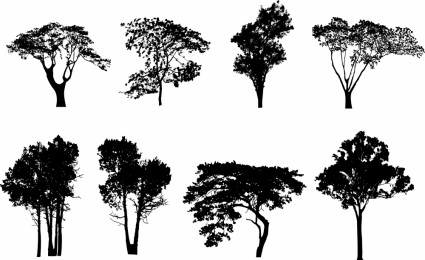 More trees silhouette vector Free vector in Adobe Illustrator ai ...