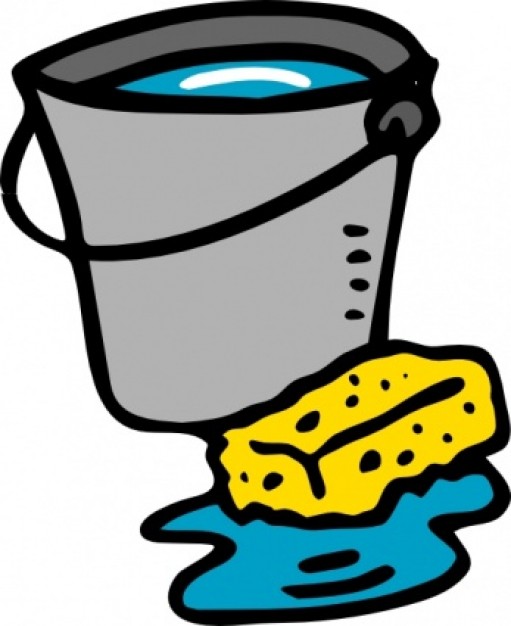 Cleaning Bucket Sponge Water clip art Vector | Free Download