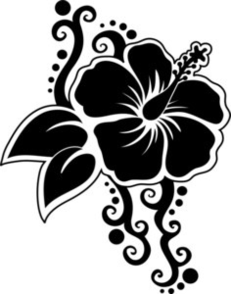 Silhouette Of A Hibiscus Flower Smu image - vector clip art online ...