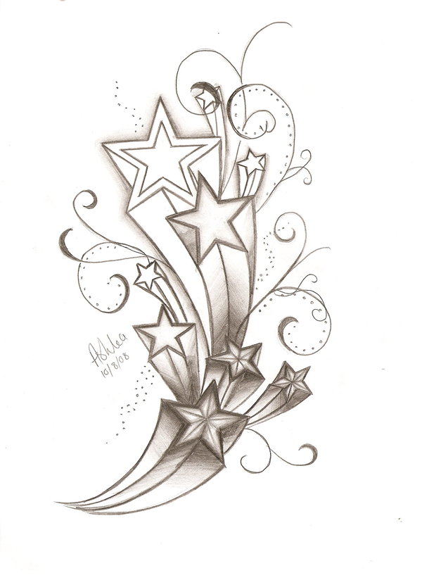 Drawings Of Shooting Stars | Tattoos Designs Ideas