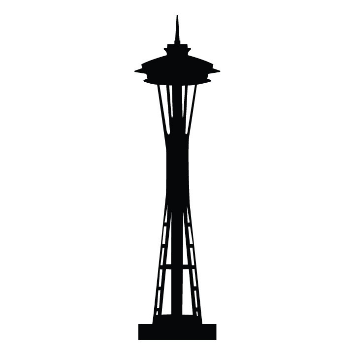 Seattle Space Needle 7 ft Tall Vinyl Wall Decal by WilsonGraphics