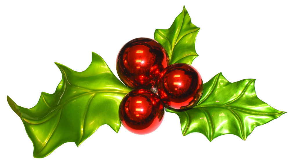 Fiberglass Holly Leaves and Berries | Commercial Christmas Supply