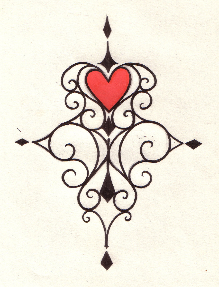 Swirl Heart Tattoo Designs