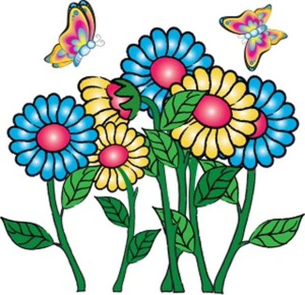 Clip art flowers and butterflies black and white | Free Reference ...
