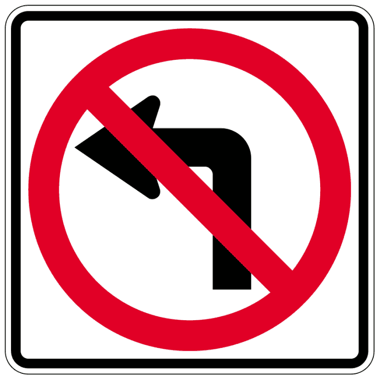 No Left Turn Page Clip Art Download
