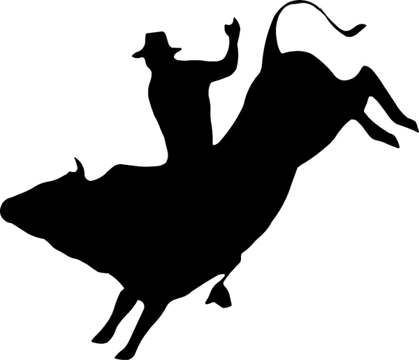 Action Bullrider silhouette vinyl decal. Customize on line ...