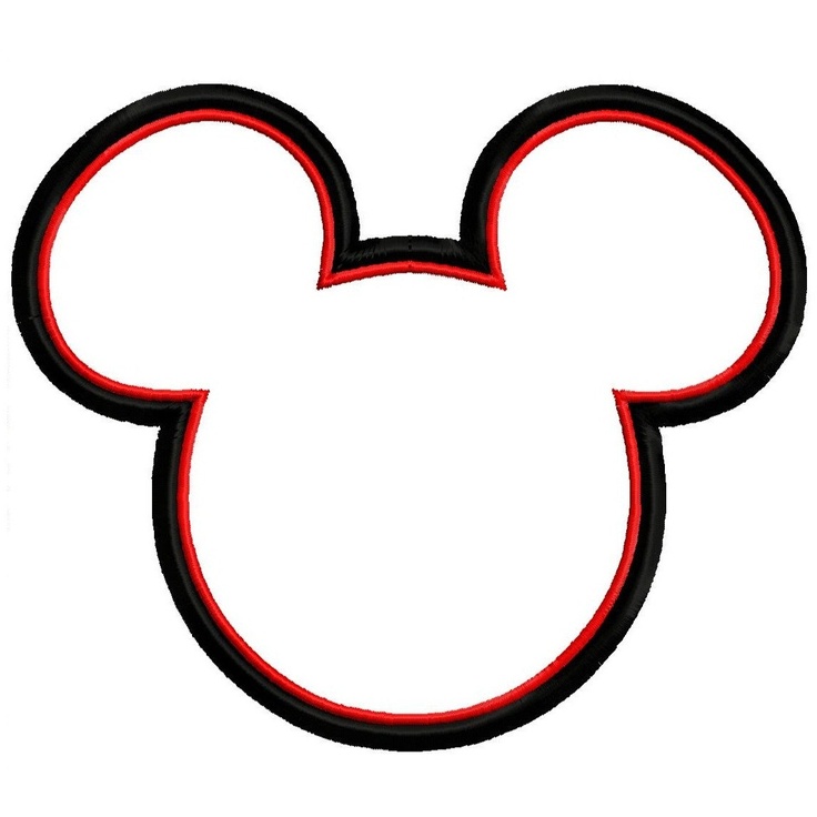 Mr Mouse Head Silhouette 3 Applique Embroidery Applique Design 4x4 5x…