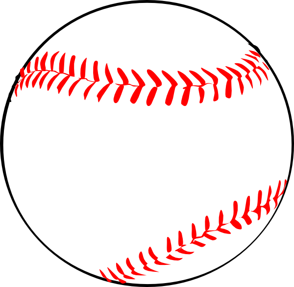 Baseball W/red Laces clip art - vector clip art online, royalty ...