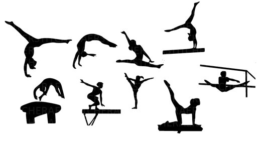 gymnastics clipart black and white free - photo #20
