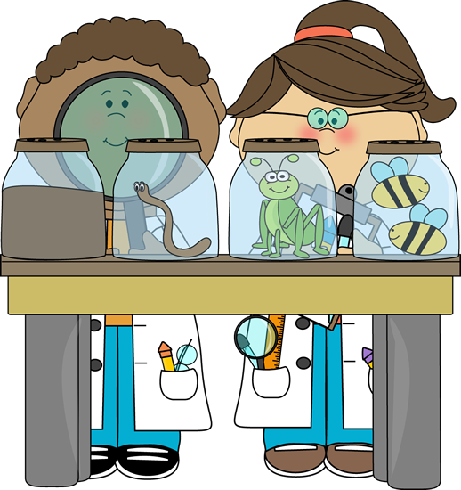 Boy and Girl Science Kids Examining Bugs Clip Art - Boy and Girl ...