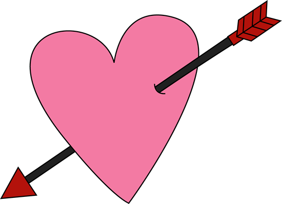 Valentine's Day Heart and Arrow Clip Art - Valentine's Day Heart ...