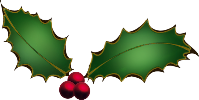 Christmas Holly - Transparent PNG and Paint Shop Pro Tube Format