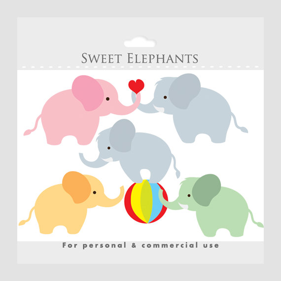 Popular items for elephant clip art on Etsy