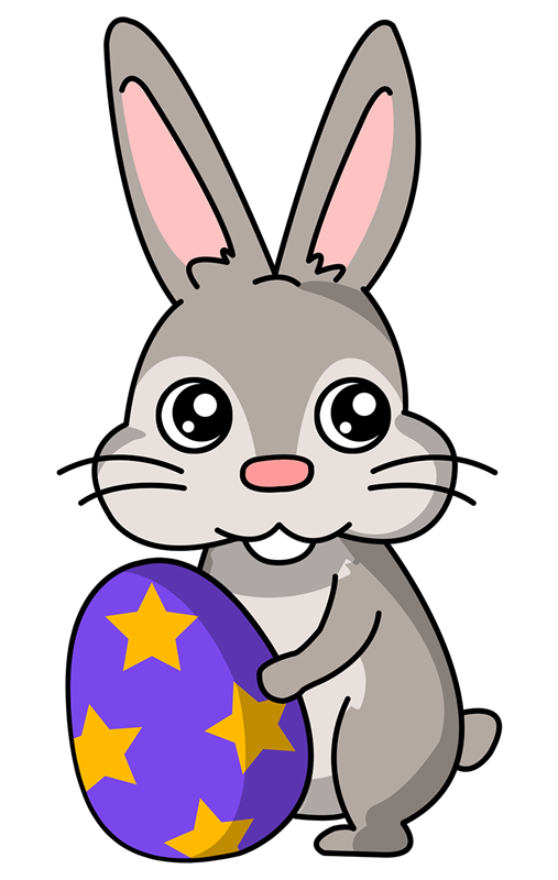 Free Bunny Holding Easter Egg Clip Art