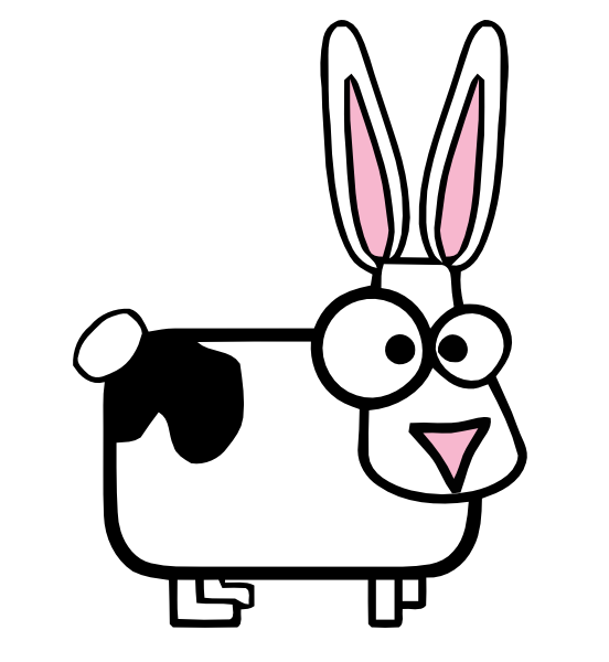 Cartoon Rabbit With Black Spot clip art - vector clip art online ...