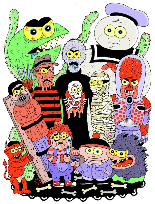 Sam Taylor Draws Mutant Simpsons Characters And Drunken Monsters [