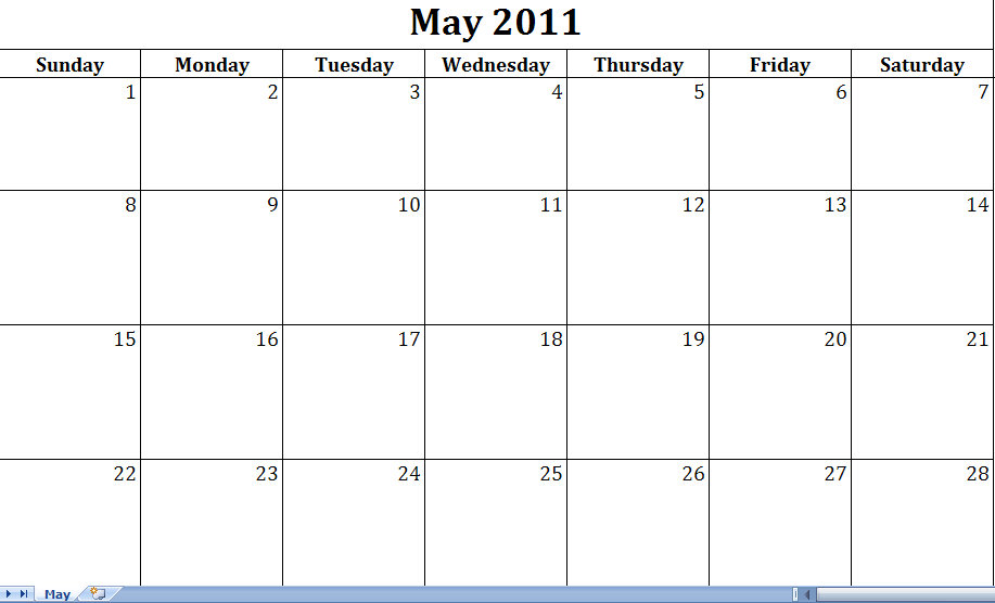 blank calendars for march 2011