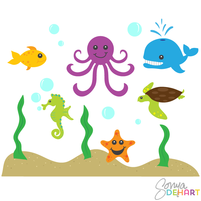 Ocean Animal Clipart Images & Pictures - Becuo