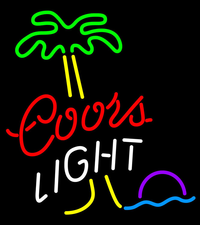 Coors Light Palm Tree Moon Neon Beer Sign | Coors Light Neon Beer ...