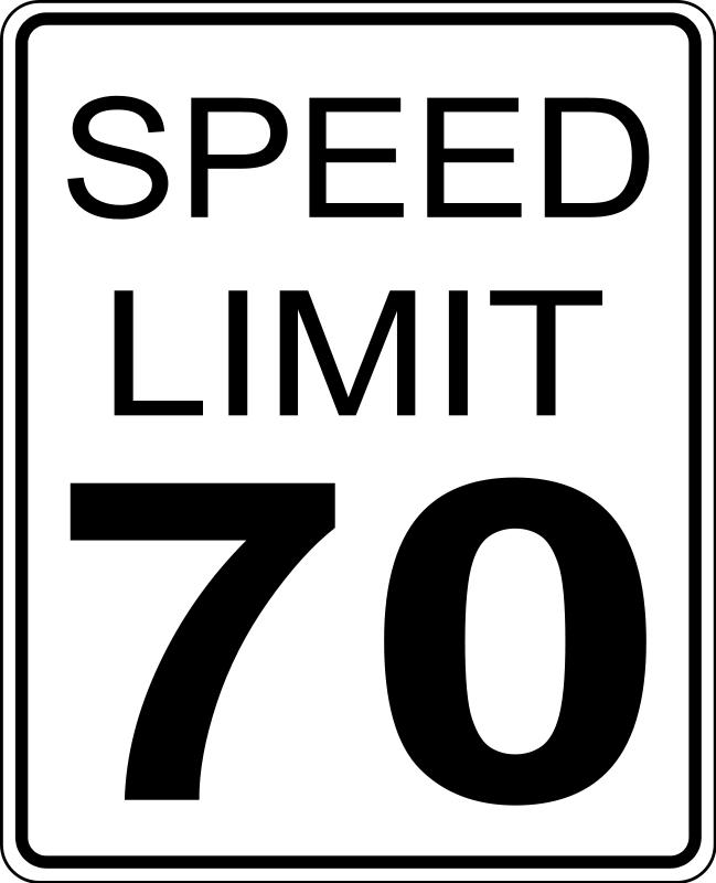 CA Speed Limit 70 Roadsign Clip Art Download
