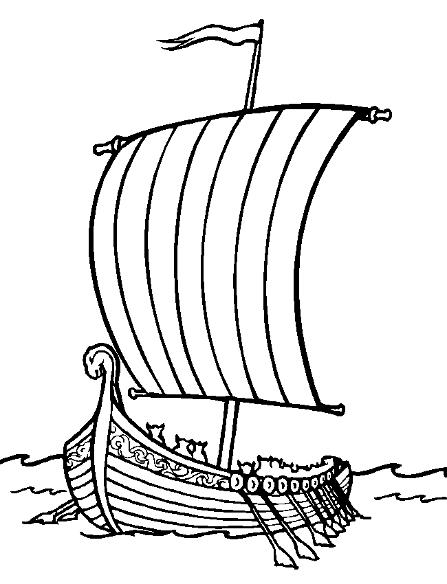 viking boaT Colouring Pages