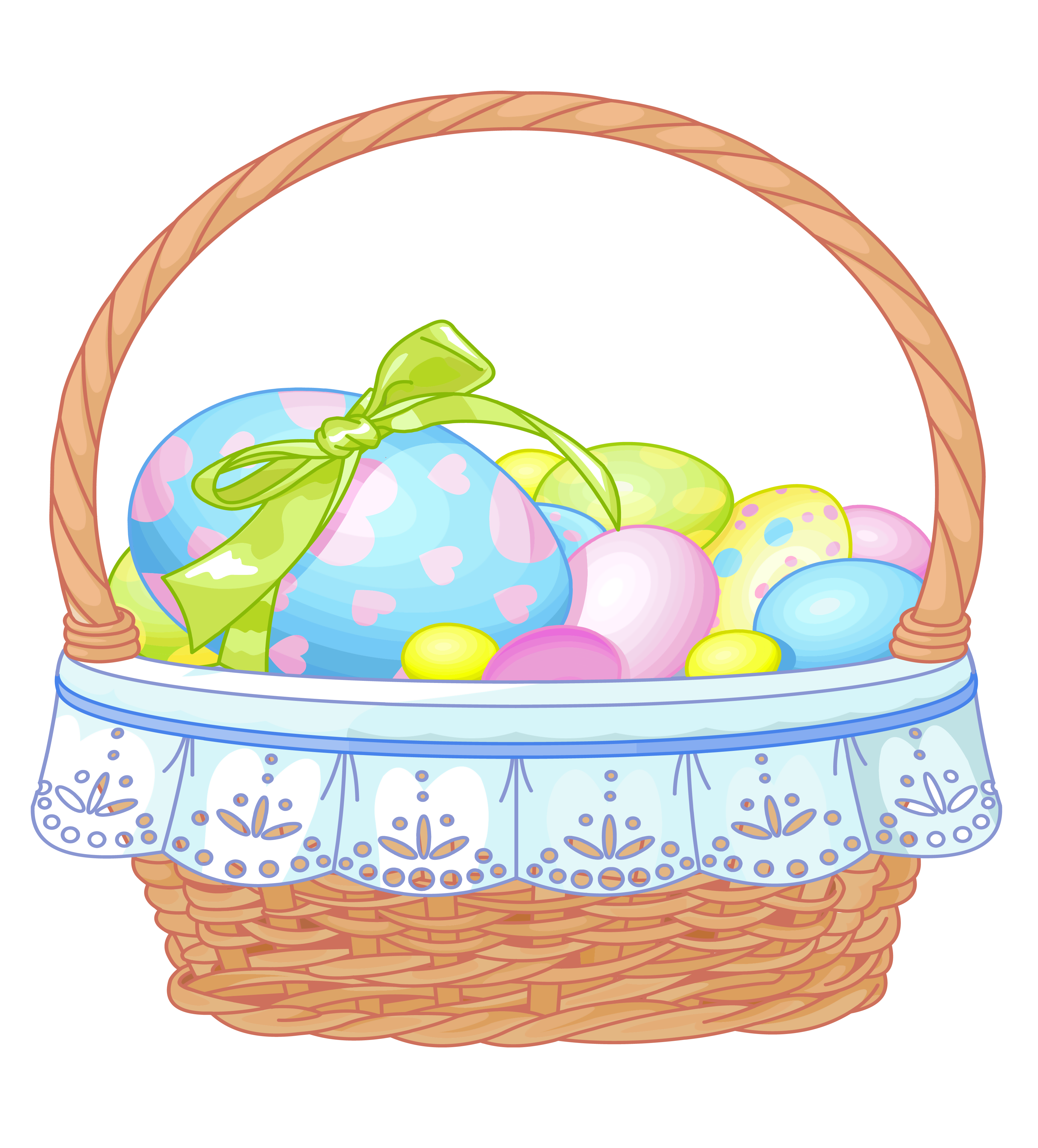 free clipart easter basket with eggs - photo #14