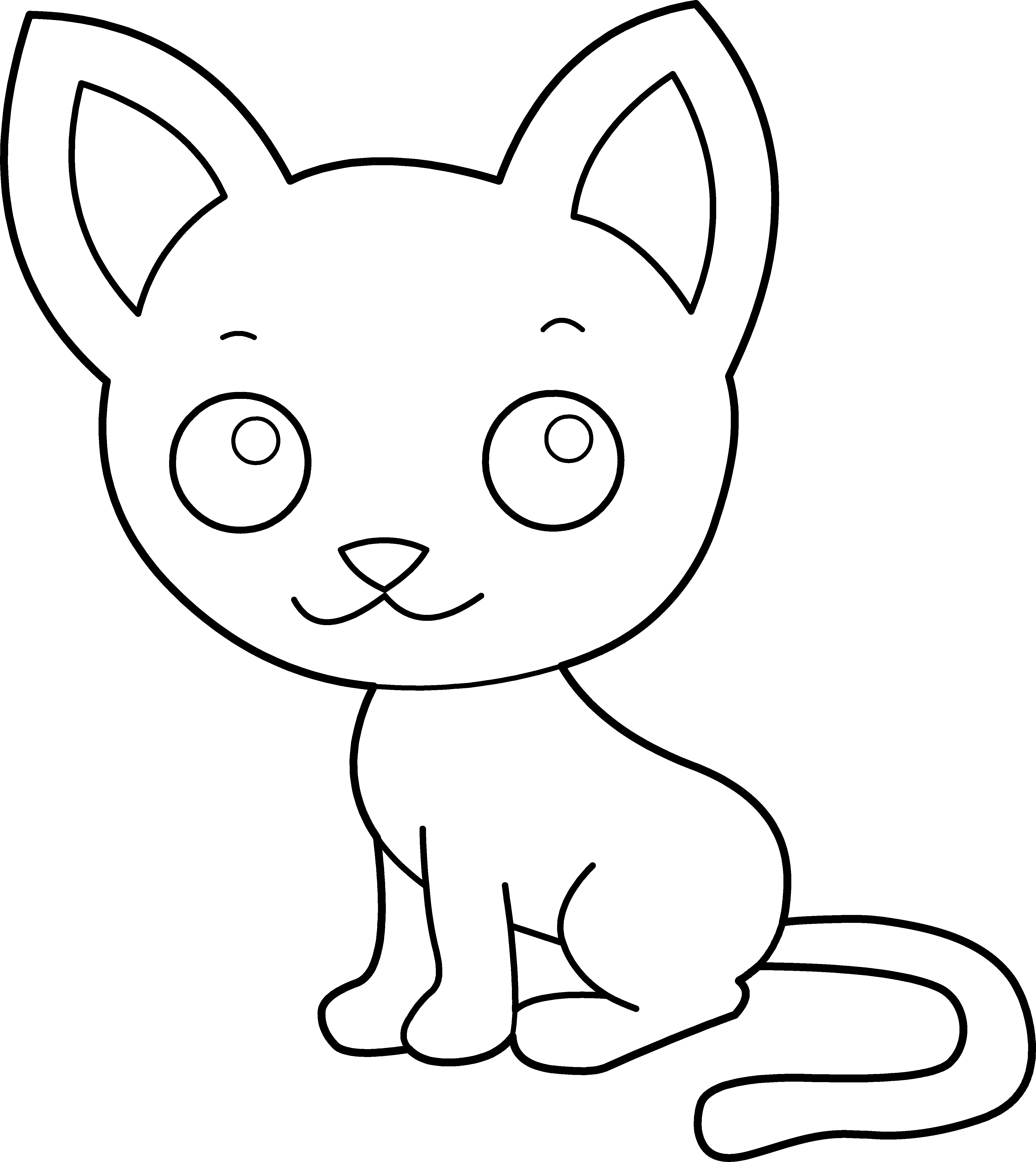 Line Art Cat - Cliparts.co