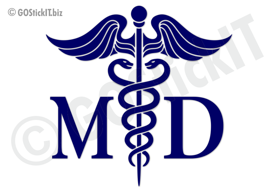 MD - Medical Doctor Caduceus Vinyl Decal - GOStickIT! Cool Vinyl ...