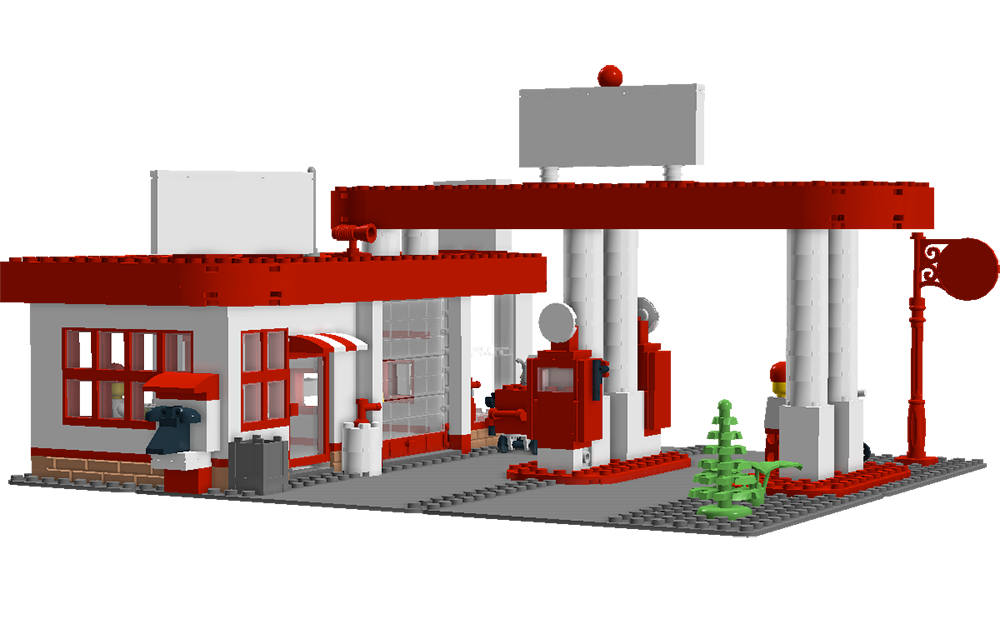 Gas station (probably exxon) - LEGO Town - Eurobricks Forums