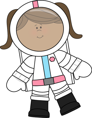 Girl Astronaut Floating Clip Art - Girl Astronaut Floating Image