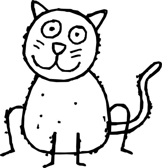 Cartoon Black And White Cat - ClipArt Best