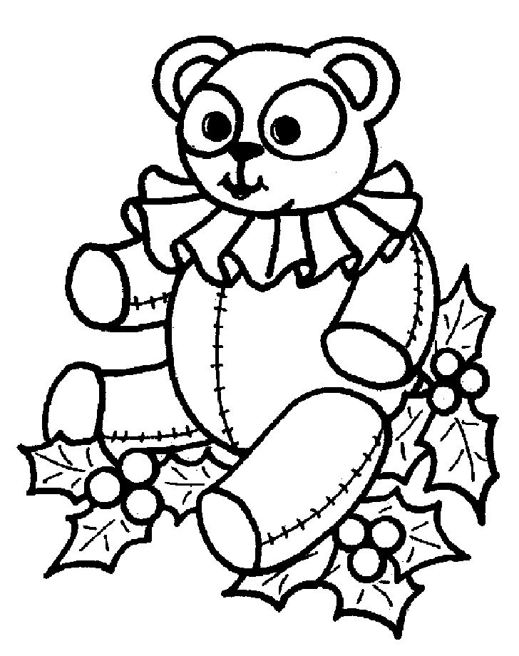 Christmas Bear Coloring Page Picture – Free Christmas Coloring ...