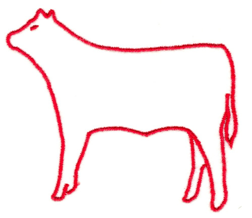Stitchitize Embroidery Design: Cow Outline 3.53 inches H x 4.00 ...