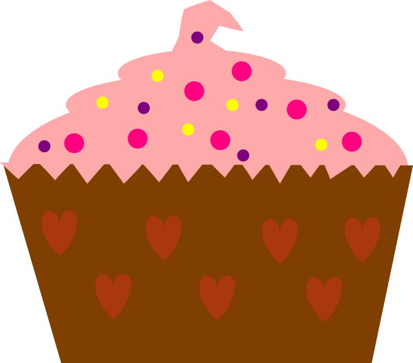 Pink Cupcake With Sprinkles clip art - vector clip art online ...