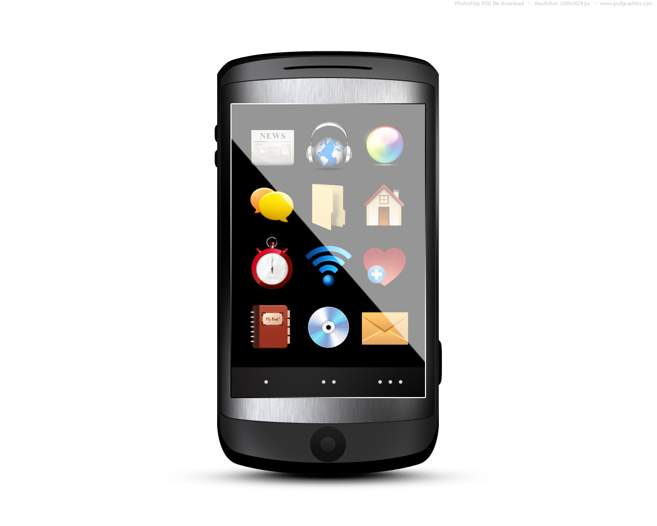 PSD mobile phone, black cellphone icon | PSDGraphics