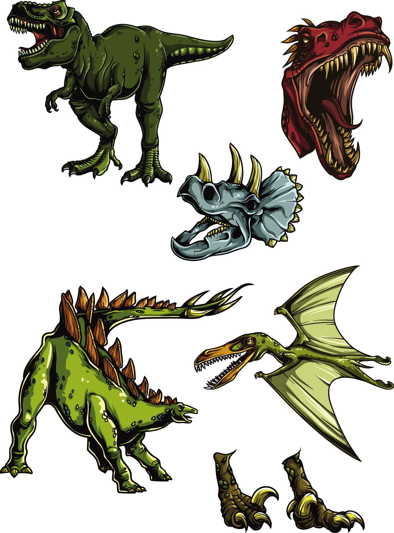 Dino clip art set vector | CGIspread | Free download