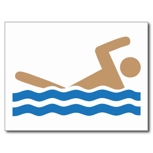 Swimming icon pictograph in colour post cards | Zazzle