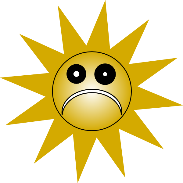 Grumpy Sad Sun clip art - vector clip art online, royalty free ...