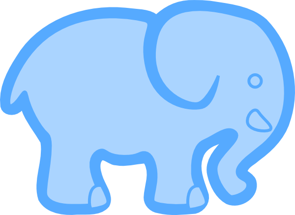 Baby Blue Elephant clip art - vector clip art online, royalty free ...