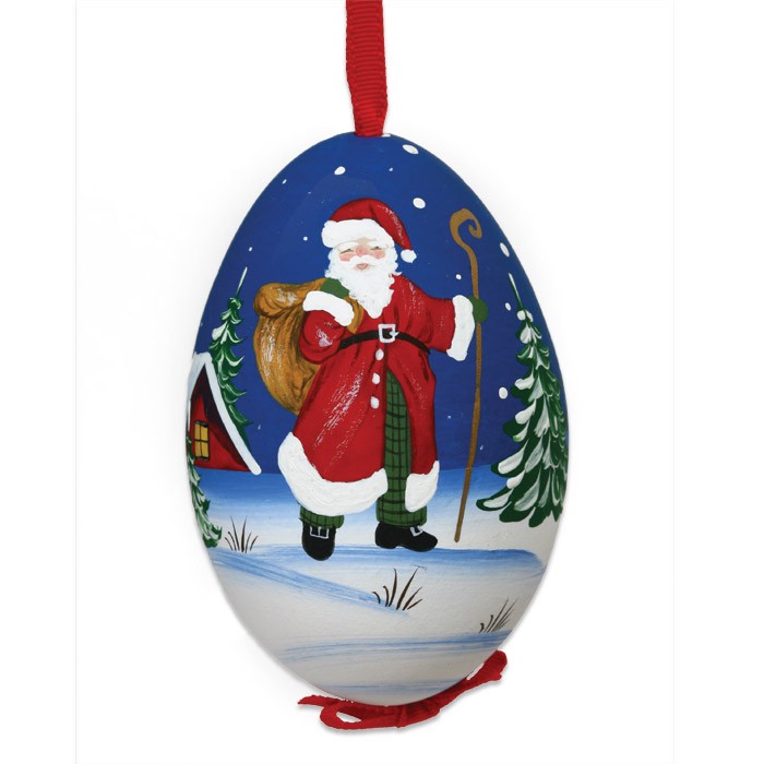 Christmas Santa Hand Painted & Signed Turkey Egg Ornament ...
