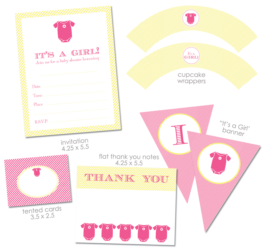 FREE "It's a Girl" Baby Shower Printables from Green Apple Paperie ...