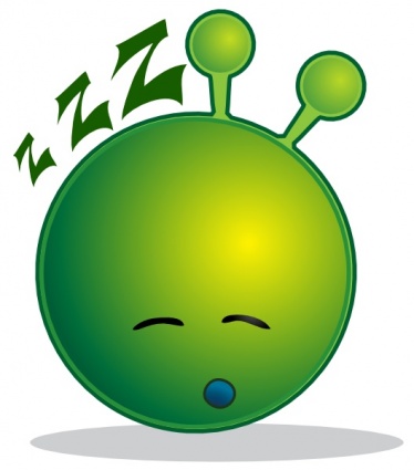 Smiley Green Alien Sleepy clip art - Download free Other vectors