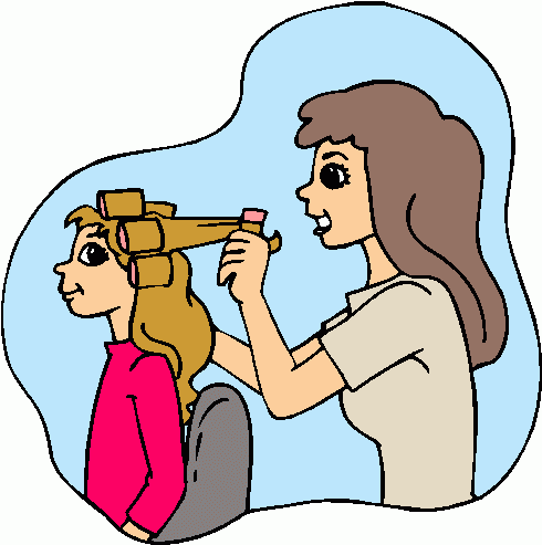 mother_styling_child's_hair clipart - mother_styling_child's_hair ...